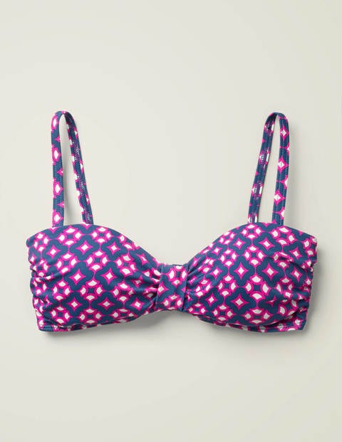 Ischia Bandeau Bikini Top - Vibrant Teal, Diamond Drop Ischia Bandeau Bikini Top - Vibrant Teal, Diamond Drop