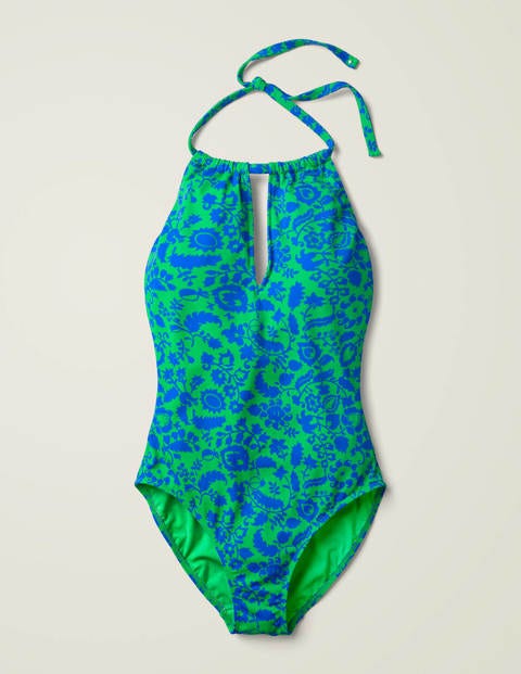 Liguria High Neck Swimsuit - Rich Emerald, Tropical Retreat Liguria High Neck Swimsuit - Rich Emerald, Tropical Retreat