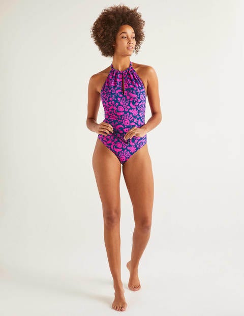 Liguria High Neck Swimsuit - Pop Pansy, Tropical Retreat Liguria High Neck Swimsuit - Pop Pansy, Tropical Retreat