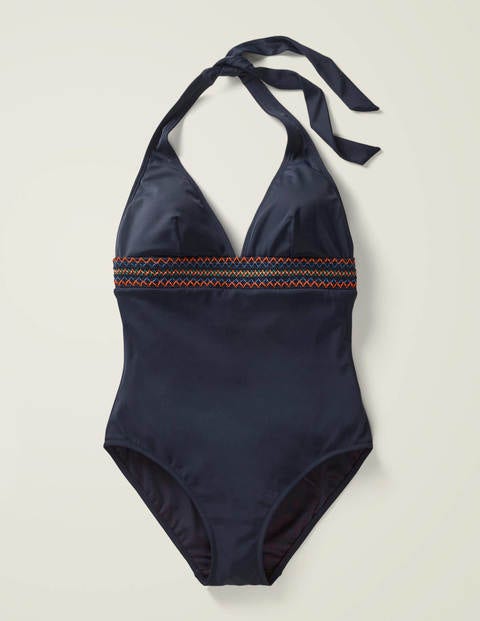 Como Embroidered Swimsuit - Navy Como Embroidered Swimsuit - Navy