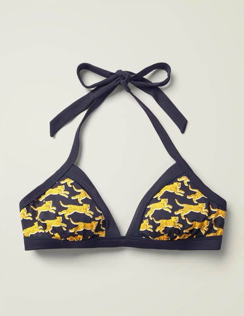 Patmos Halterneck Bikini Top - Navy, Spotted Cheetah Patmos Halterneck Bikini Top - Navy, Spotted Cheetah