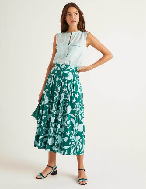 Theodora Pleated Skirt - Forest, Garden Charm Theodora Pleated Skirt - Forest, Garden Charm