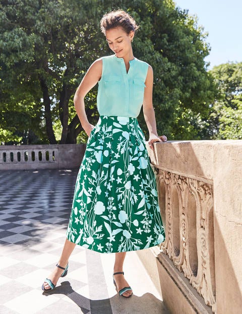 Theodora Pleated Skirt - Forest, Garden Charm Theodora Pleated Skirt - Forest, Garden Charm