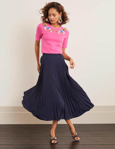 Kristen Pleated Skirt - Navy Kristen Pleated Skirt - Navy