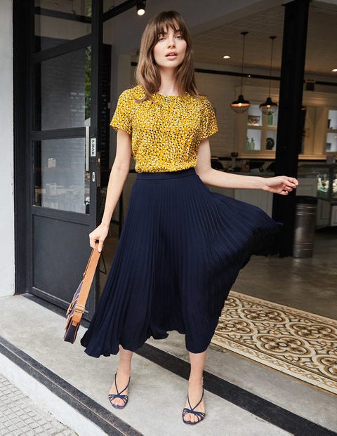 Kristen Pleated Skirt - Navy Kristen Pleated Skirt - Navy