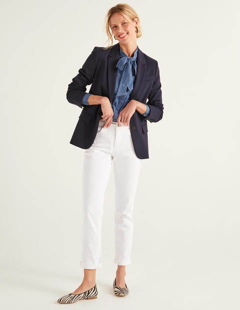 Girlfriend Jeans - Ecru Girlfriend Jeans - Ecru