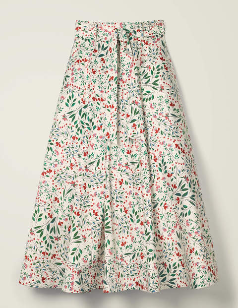 Brooke Belted Skirt - Ivory, Garden Party Brooke Belted Skirt - Ivory, Garden Party