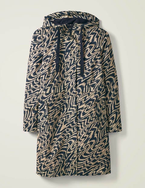 Lawrence Waterproof Raincoat - Navy and Oatmeal, Ripple Lawrence Waterproof Raincoat - Navy and Oatmeal, Ripple