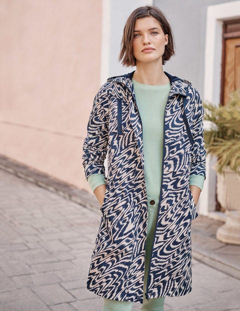 Lawrence Waterproof Raincoat - Navy and Oatmeal, Ripple Lawrence Waterproof Raincoat - Navy and Oatmeal, Ripple