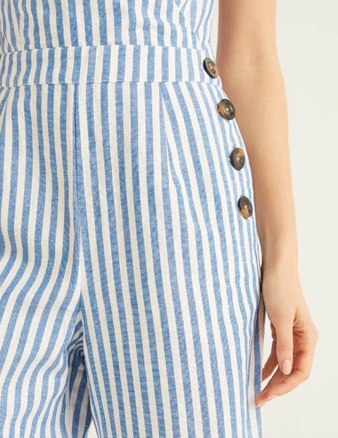 Dorothea Wrap Jumpsuit - Bold Blue Ivory Stripe Dorothea Wrap Jumpsuit - Bold Blue Ivory Stripe