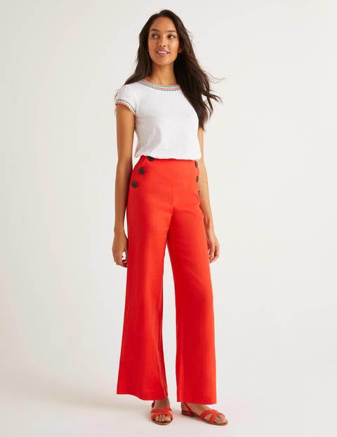 Falmouth Linen Trousers - Orange Sunset Falmouth Linen Trousers - Orange Sunset