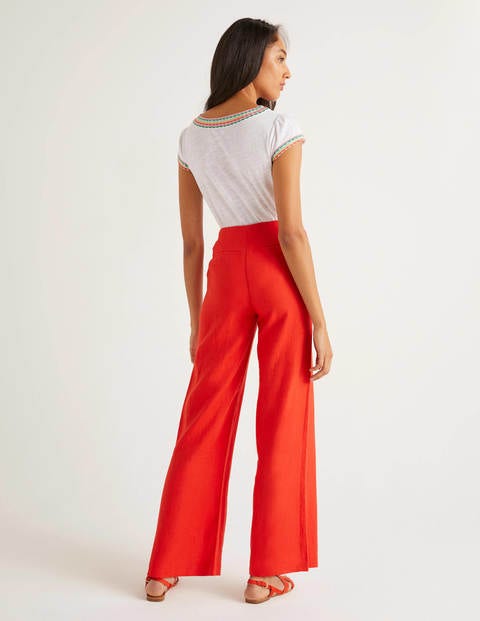 Falmouth Linen Trousers - Orange Sunset Falmouth Linen Trousers - Orange Sunset