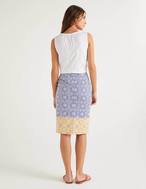 Gabriella Pencil Skirt - Blue, Sun Tile Gabriella Pencil Skirt - Blue, Sun Tile