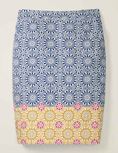 Gabriella Pencil Skirt - Blue, Sun Tile Gabriella Pencil Skirt - Blue, Sun Tile