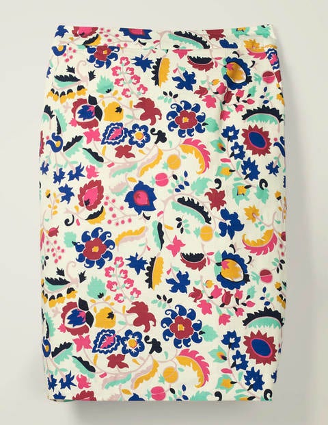 Gabriella Pencil Skirt - Ivory, Tropical Retreat Gabriella Pencil Skirt - Ivory, Tropical Retreat