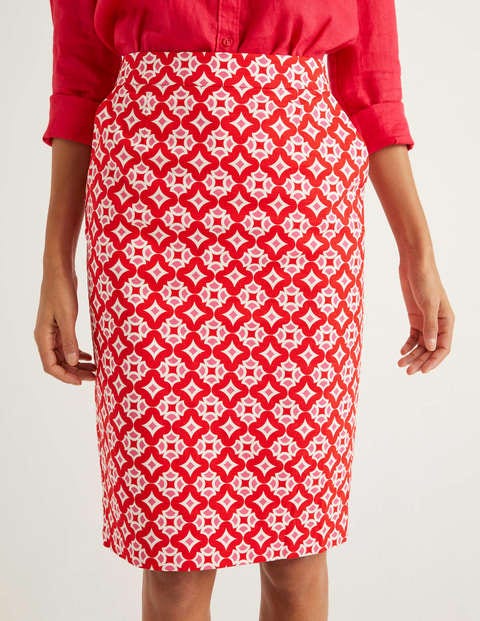 Gabriella Pencil Skirt - Post Box Red, Diamond Drop Gabriella Pencil Skirt - Post Box Red, Diamond Drop