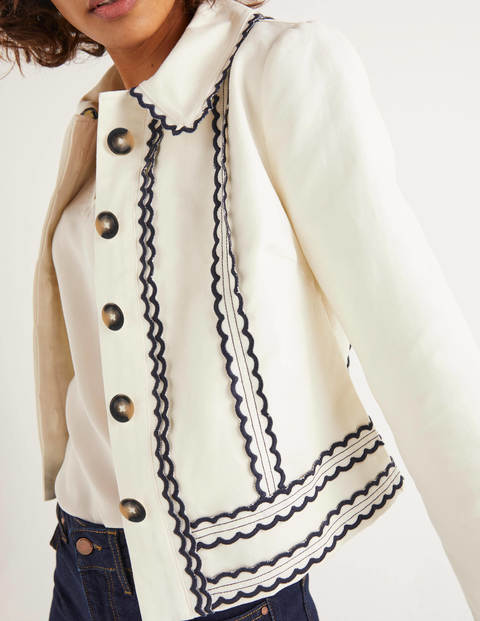 Agar Jacke Mit Muschelborte - Naturweiß Agar Jacke Mit Muschelborte - Naturweiß