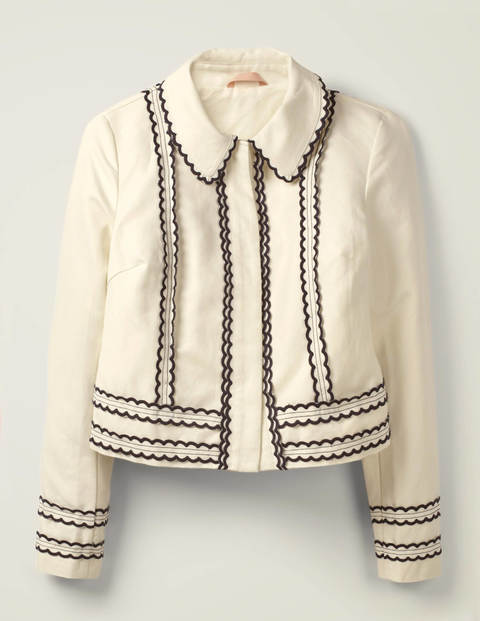 Agar Jacke mit Muschelsaum - Naturweiß Agar Jacke mit Muschelsaum - Naturweiß