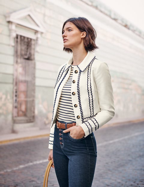 Agar Jacke Mit Muschelborte - Naturweiß Agar Jacke Mit Muschelborte - Naturweiß