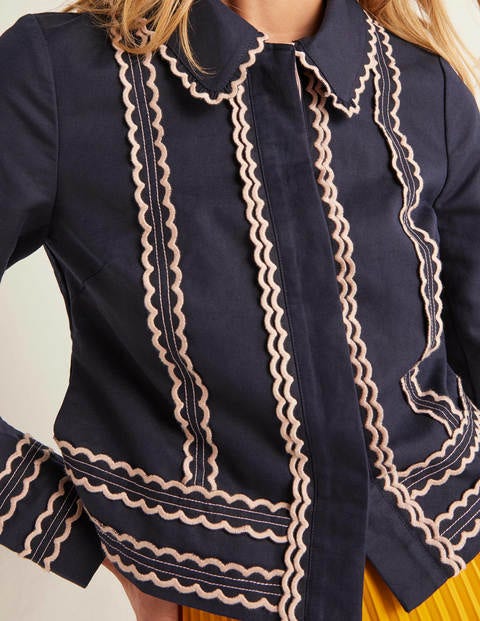 Agar Jacke Mit Muschelborte - Navy Agar Jacke Mit Muschelborte - Navy