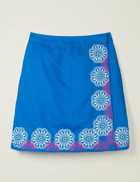 Anville Wickelrock mit Stickerei - Kräftiges Blau Anville Wickelrock mit Stickerei - Kräftiges Blau