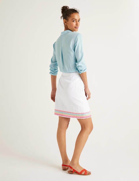 Anville Embroidered Wrap Skirt - White Anville Embroidered Wrap Skirt - White
