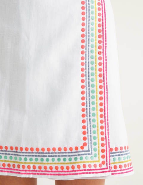 Anville Embroidered Wrap Skirt - White Anville Embroidered Wrap Skirt - White