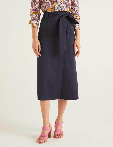 Pevensie Pencil Wrap Skirt - Navy Pevensie Pencil Wrap Skirt - Navy