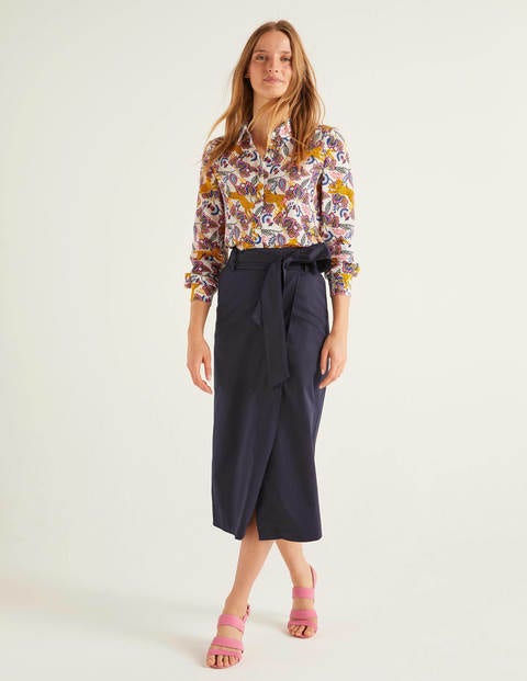 Pevensie Pencil Wrap Skirt - Navy Pevensie Pencil Wrap Skirt - Navy
