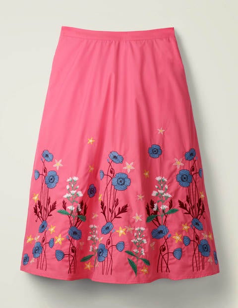 Arwen Midirock mit Stickereien - Helles Pink Arwen Midirock mit Stickereien - Helles Pink