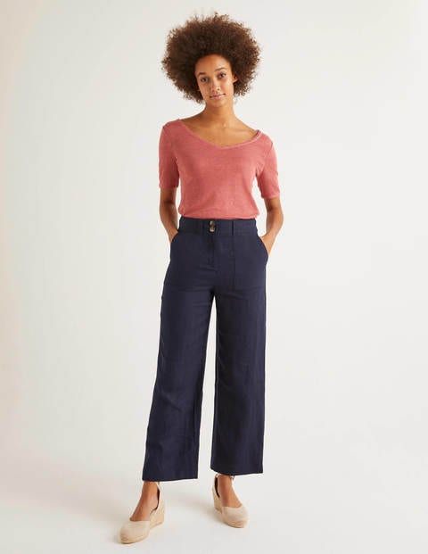 Filey Seamed Pocket Trousers - Navy Filey Seamed Pocket Trousers - Navy