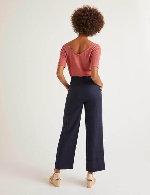 Filey Seamed Pocket Trousers - Navy Filey Seamed Pocket Trousers - Navy