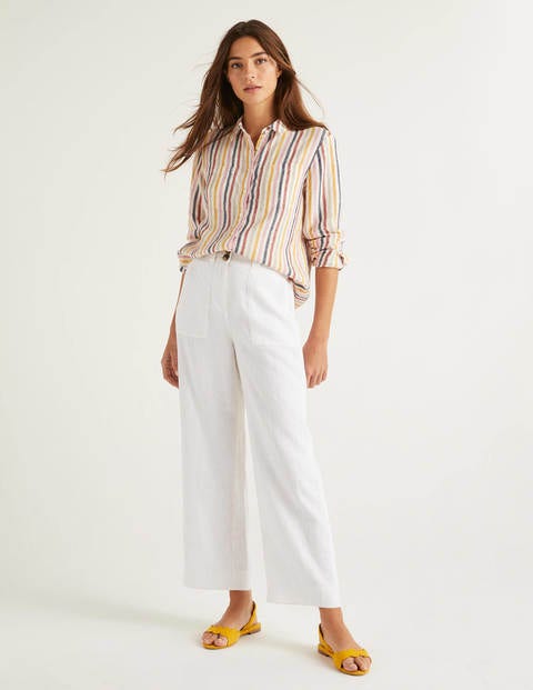 Filey Seamed Pocket Trousers - White Filey Seamed Pocket Trousers - White
