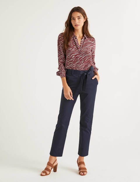 Highbury Tie Waist Trousers - Navy Highbury Tie Waist Trousers - Navy