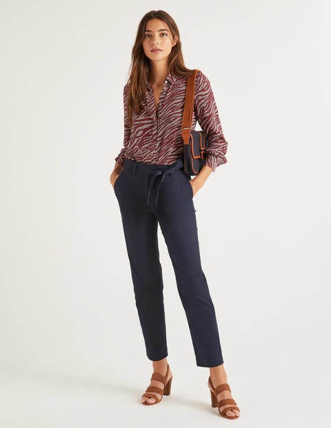 Highbury Tie Waist Trousers - Navy Highbury Tie Waist Trousers - Navy