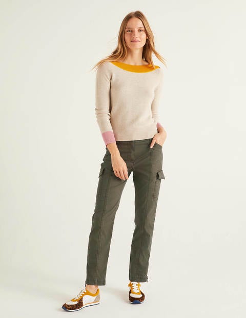 khaki cargo trousers