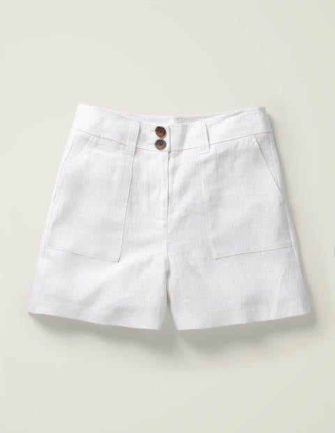 Filey Seamed Pocket Shorts - White Filey Seamed Pocket Shorts - White