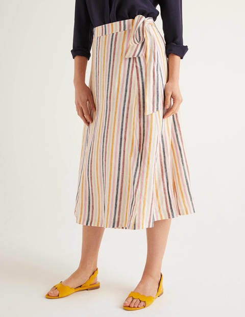 Radlett Linen Wrap Skirt - Tuscan Sun Stripe Radlett Linen Wrap Skirt - Tuscan Sun Stripe