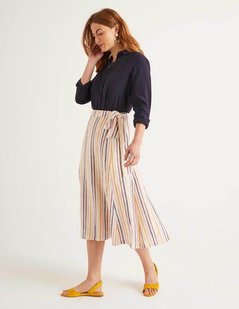 Radlett Linen Wrap Skirt - Tuscan Sun Stripe Radlett Linen Wrap Skirt - Tuscan Sun Stripe