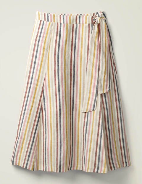 Radlett Linen Wrap Skirt - Tuscan Sun Stripe Radlett Linen Wrap Skirt - Tuscan Sun Stripe
