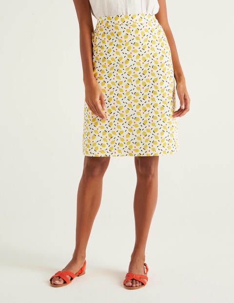 Francesca A-line Skirt - Ivory, Lemon Fruit Francesca A-line Skirt - Ivory, Lemon Fruit