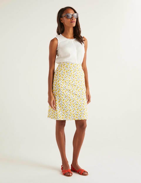 Francesca A-line Skirt - Ivory, Lemon Fruit Francesca A-line Skirt - Ivory, Lemon Fruit
