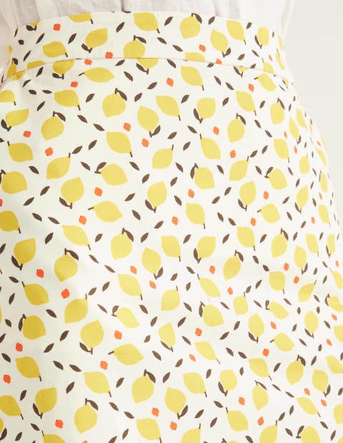 Francesca A-Line Skirt - Ivory, Lemon Fruit Francesca A-Line Skirt - Ivory, Lemon Fruit