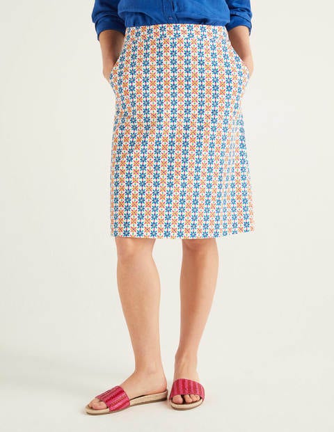 Francesca A-Line Skirt - Ivory, Plumeria Francesca A-Line Skirt - Ivory, Plumeria