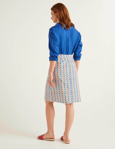Francesca A-Line Skirt - Ivory, Plumeria Francesca A-Line Skirt - Ivory, Plumeria
