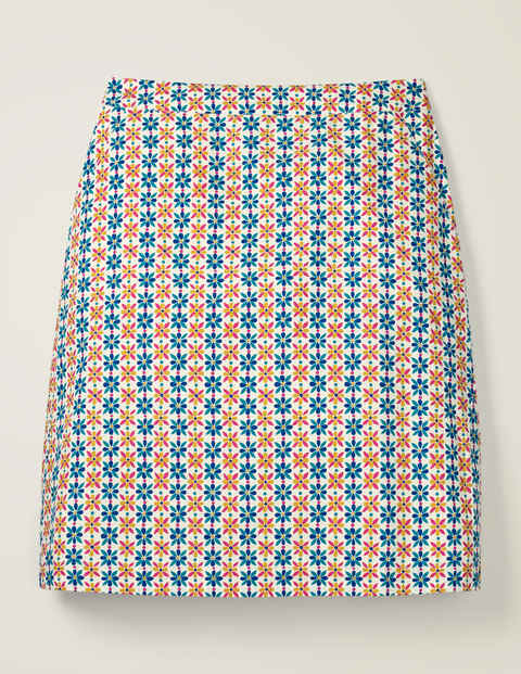 Francesca A-Line Skirt - Ivory, Plumeria Francesca A-Line Skirt - Ivory, Plumeria