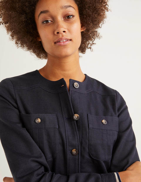 Paget Textured Crop Jacket - Navy Paget Textured Crop Jacket - Navy