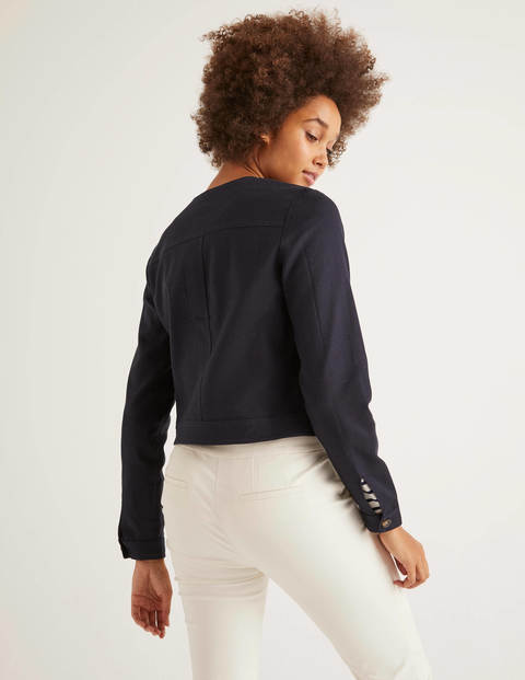 Paget Textured Crop Jacket - Navy Paget Textured Crop Jacket - Navy