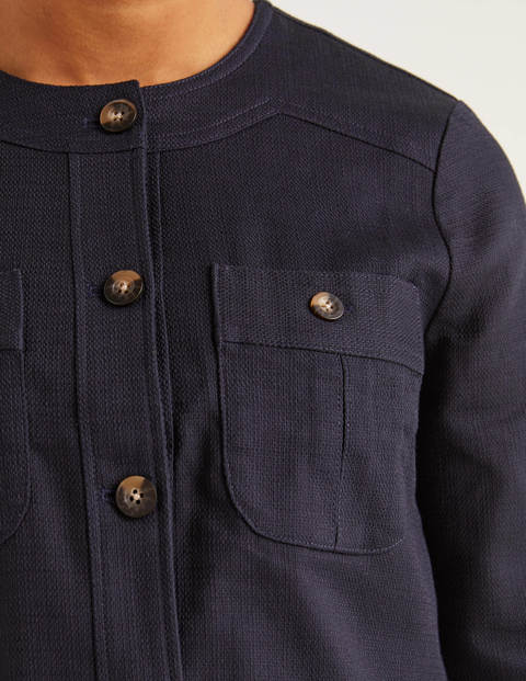 Paget Strukturierte Kurz Geschnittene Jacke - Navy Paget Strukturierte Kurz Geschnittene Jacke - Navy