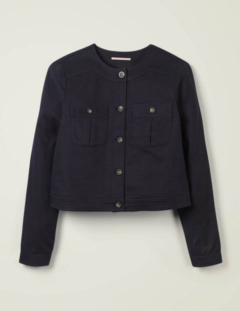 Paget Textured Crop Jacket - Navy Paget Textured Crop Jacket - Navy